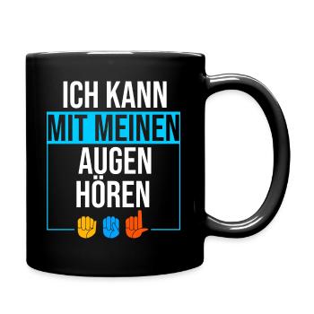 Taubstumm Gebärdensprache ASL Zeichensprache - Tasse einfarbig - Schwarz - Rechts