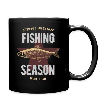 Pêche à la truite - Mug uni - noir - Droite