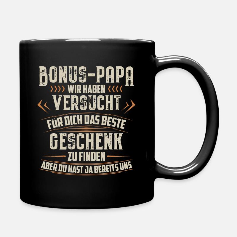 Stiefvater Geschenk Geburtstag Vatertag Stiefpapa - Tasse einfarbig - Schwarz