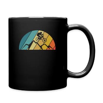 Vintage Retro Mountain Biker T-Shirt - Full Colour Mug - black - Right