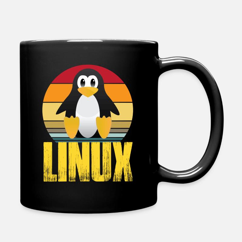 Linux Retro Vintage Geek Style Hacking - Tasse einfarbig - Schwarz