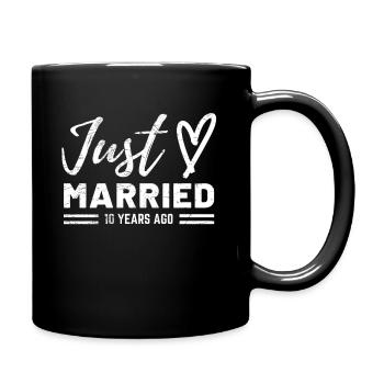 10. Hochzeitstag - Tasse einfarbig - Schwarz - Rechts