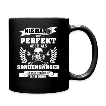 Sondengänger Metalldetektor Sondler - Tasse einfarbig - Schwarz - Rechts