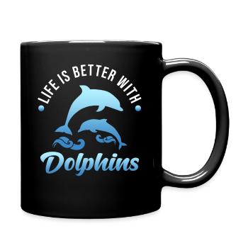 Delfin - Tasse einfarbig - Schwarz - Rechts