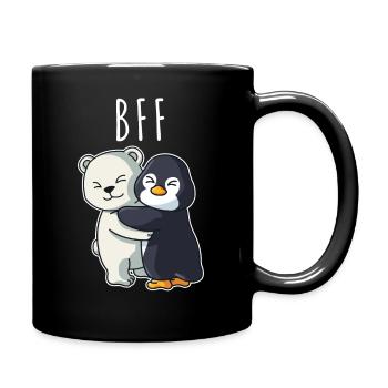 BFF beste Freunde für immer Partneroutfit Mädchen - Tasse einfarbig - Schwarz - Rechts