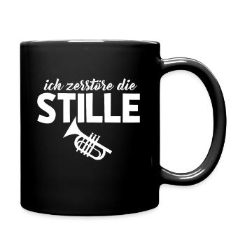 Ich zerstöre die Stille mit Musik - Tasse einfarbig - Schwarz - Rechts