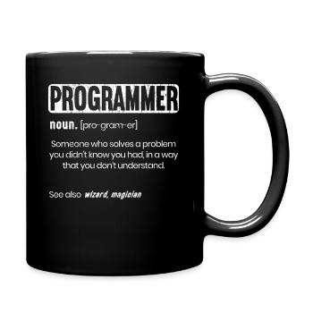 Funny Programmer Definition Coder - Full Colour Mug - black - Right