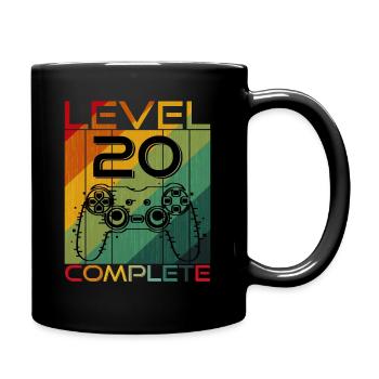 20.Geburtstag Geschenk für Gamer Level 20 Complete - Tasse einfarbig - Schwarz - Rechts