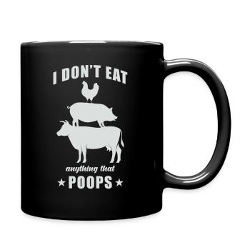 Vegetarier Geschenk - Tasse einfarbig - Schwarz - Rechts