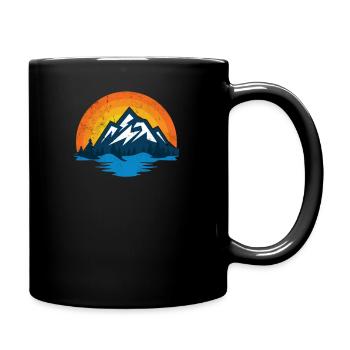 Mountains | Hiking | Outdoor | Nature | Alpen Vintage - Full Colour Mug - black - Right