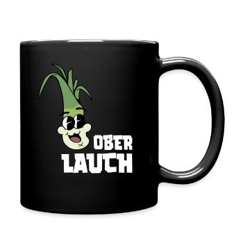 Ober Lauch - Fitness Gym Lauch Witz - Tasse einfarbig - Schwarz - Rechts