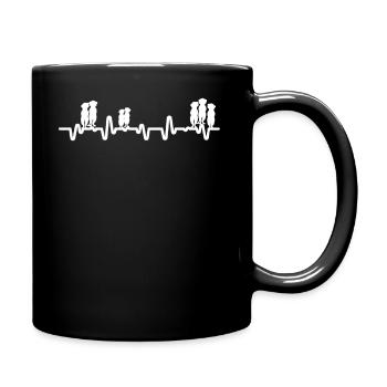 Herzschlag Erdmännchen - Tasse einfarbig - Schwarz - Rechts