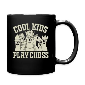 Cool kids play chess - Tasse einfarbig - Schwarz - Rechts