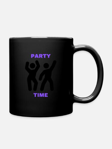 Party Time | Party | Love Party | Team | Family | - Tasse einfarbig - Schwarz