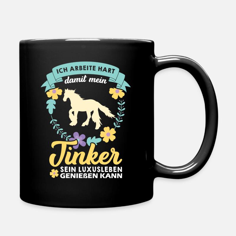 Irish Tinker Gypsy Cob Pferd Pferdemädchen - Tasse einfarbig - Schwarz