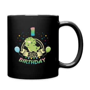 Dino 1 Birthday - Full Colour Mug - black - Right