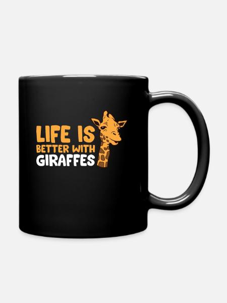 Life Is better With Giraffes - Full Colour Mug - black