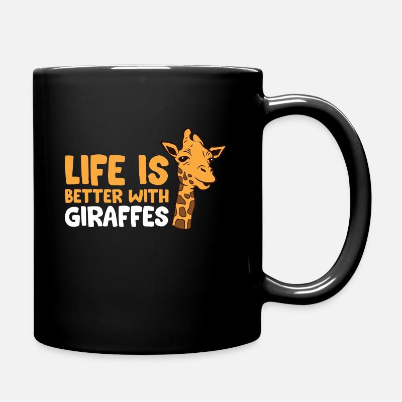 La vie est meilleure avec les girafes - Mug uni - noir