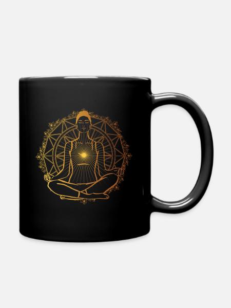 Budda Meditation Buddism Enlightenment Deity - Full Colour Mug - black