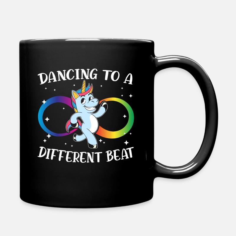 Dancing To A Different Beat Neurodiversity Einhorn - Tasse einfarbig - Schwarz