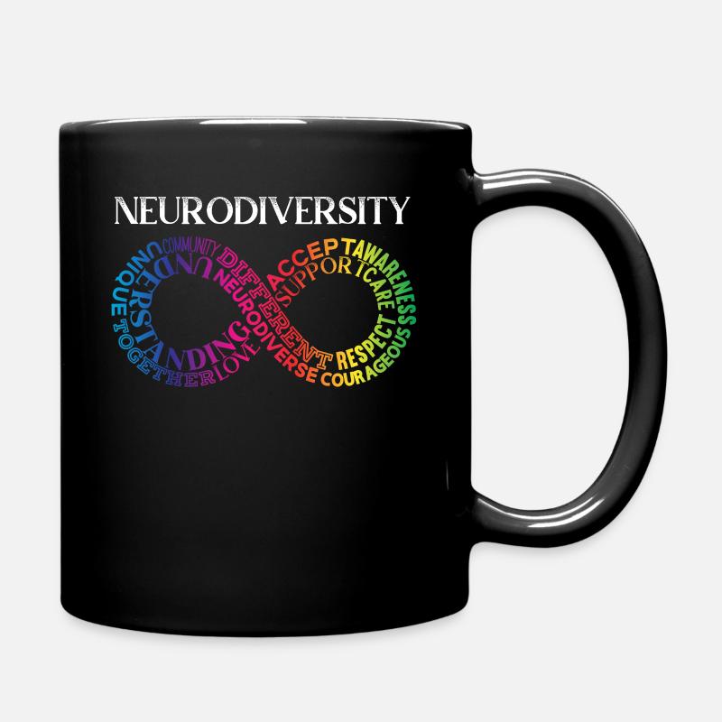Neurodiversité Neurodivergent Rainbow Infinity - Mug uni - noir