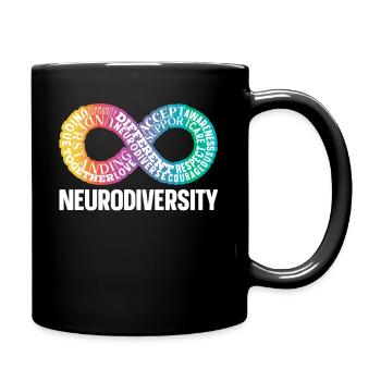 Neurodiversity Rainbow Infinity - Full Colour Mug - black - Right