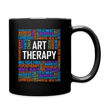 Kunsttherapie - Worte - Tasse einfarbig - Schwarz - Rechts