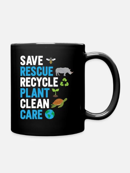 Umweltschützer Grüne Umweltschutz Spruch Öko - Tasse einfarbig - Schwarz