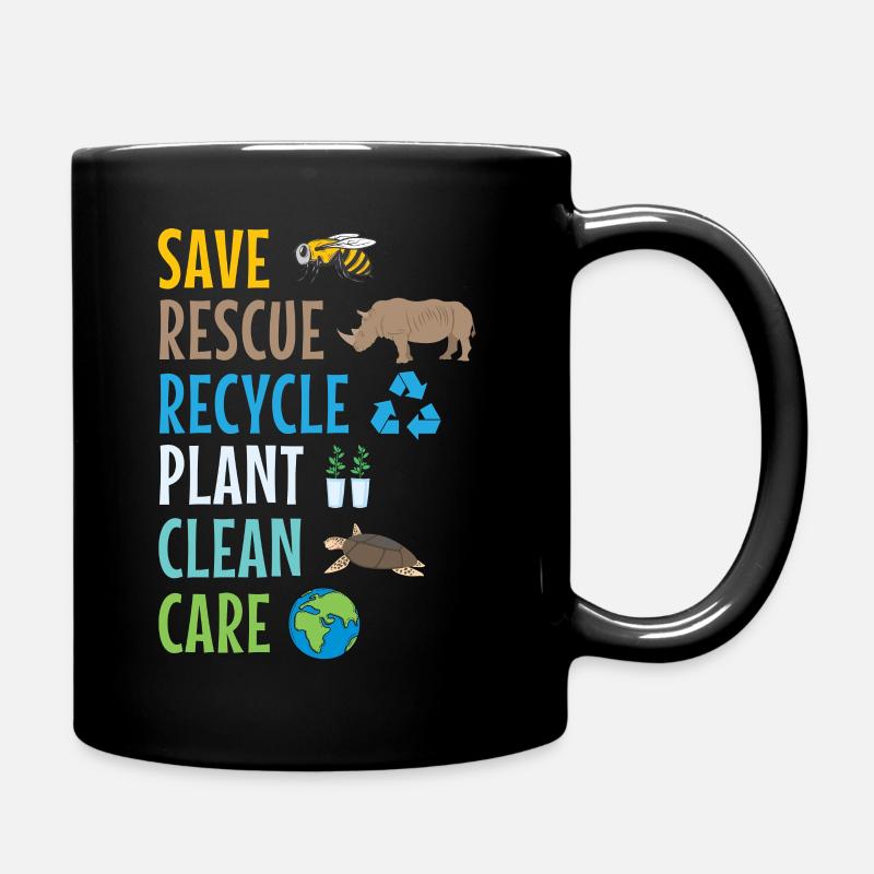 Umweltschützer Grüne Umweltschutz Spruch Öko - Tasse einfarbig - Schwarz