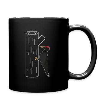 Specht Am Baum T-Shirt Geschenk - Tasse einfarbig - Schwarz - Rechts