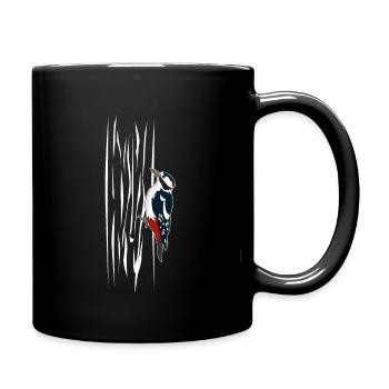 Specht Am Baum T-Shirt Geschenk - Tasse einfarbig - Schwarz - Rechts