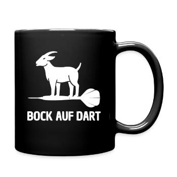 BOCK AUF DART - LUSTIGER DARTSPIELER DART SPRUCH - Tasse einfarbig - Schwarz - Rechts