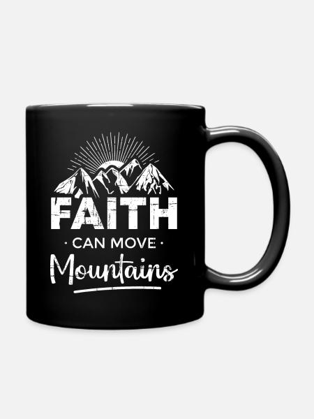 La foi peut déplacer des montagnes - Mug uni - noir