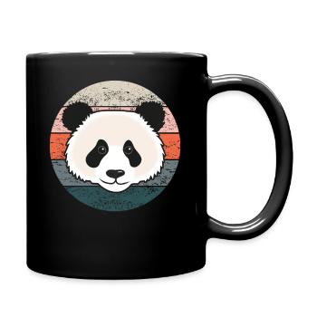 Grand panda cadeau Femmes Hommes Enfants Rétro - Mug uni - noir - Droite