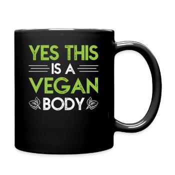 veganer Körper Vegan Veganer - Tasse einfarbig - Schwarz - Rechts