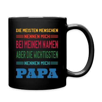 Papa Vatertag Männer Vatertag sprüche - Tasse einfarbig - Schwarz - Rechts