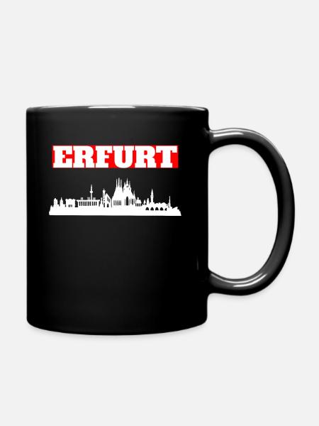 Skyline Erfurt Geschenk - Tasse einfarbig - Schwarz