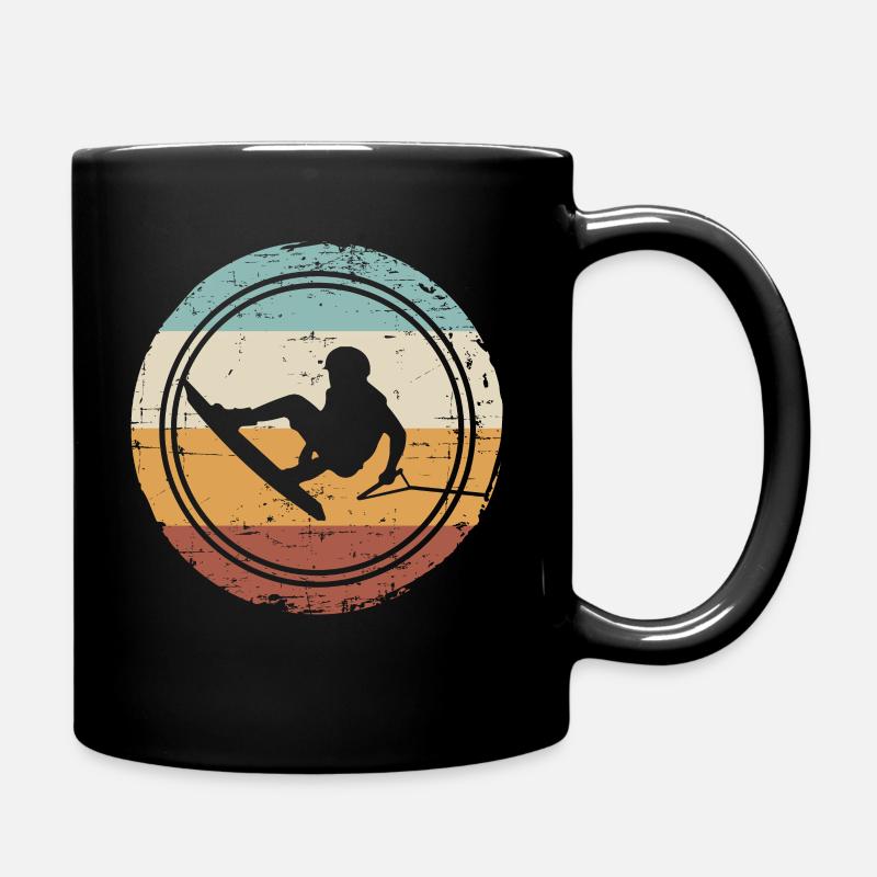 Retro Vintage Wakeboard Wakeboarder Wakeboarding - Full Colour Mug - black