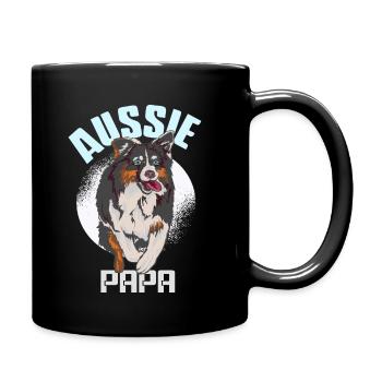 Aussie Dad Australian Shepherd Gift - Full Colour Mug - black - Right