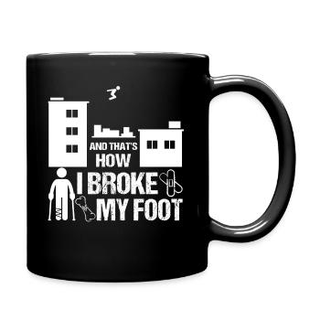 Pied Cassé fracture du pied cadeau enfant Parkour - Mug uni - noir - Droite