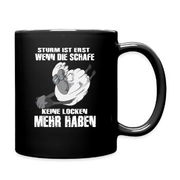 Sturm ist erst wenn die Schafe Locken Nordlichter - Tasse einfarbig - Schwarz - Rechts