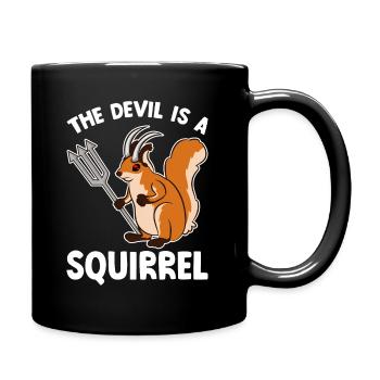 Das Teufel Eichhörnchen Tierliebhaber - Tasse einfarbig - Schwarz - Rechts