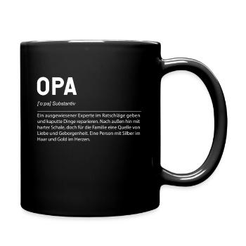 Opa Definition Großvater Geburtstag Geschenk - Tasse einfarbig - Schwarz - Rechts