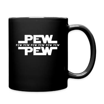 Pew Pew Madafakas Funny Retro PEW PEW - Full Colour Mug - black - Right