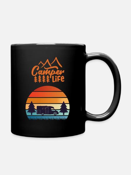Camper Life Teilintegriert - Tasse einfarbig - Schwarz