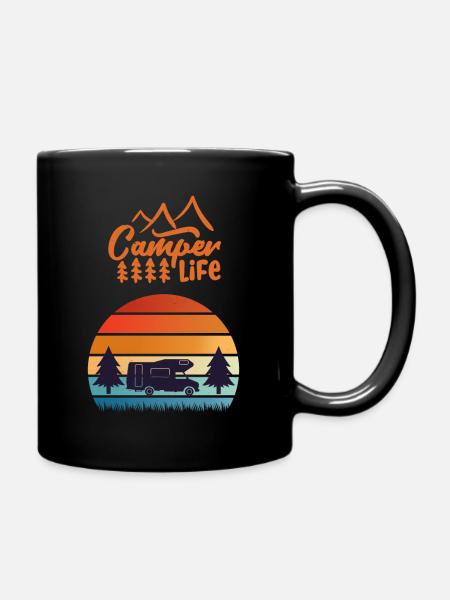 Camper Life Alkovenmobil - Tasse einfarbig - Schwarz