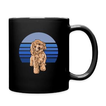 Cockapoo Blau Retro - Tasse einfarbig - Schwarz - Rechts