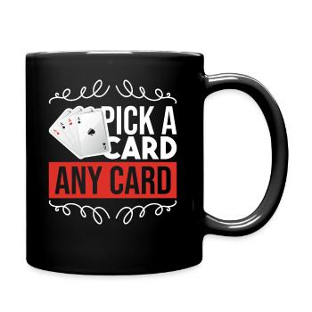 Choose a Card Funny Magician Card Trick - Full Colour Mug - black - Right
