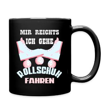Rollschuh Rollschuhe Rollschuhlaufen Geschenk - Tasse einfarbig - Schwarz - Rechts