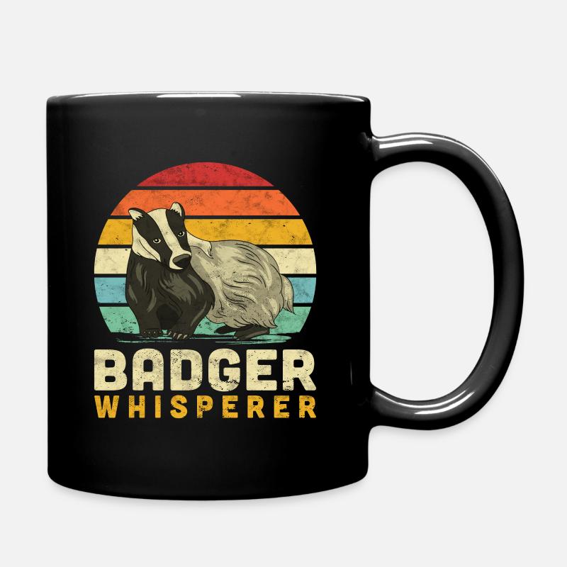 Honigdachs Flüsterer lustiger Dachs Spruch - Tasse einfarbig - Schwarz